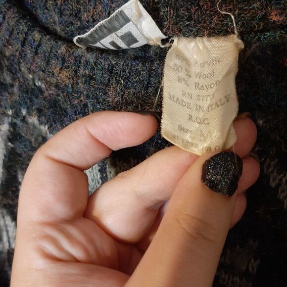 L'uomo Italian Wool Blend Vintage Sweater sz M - Picture 5 of 5